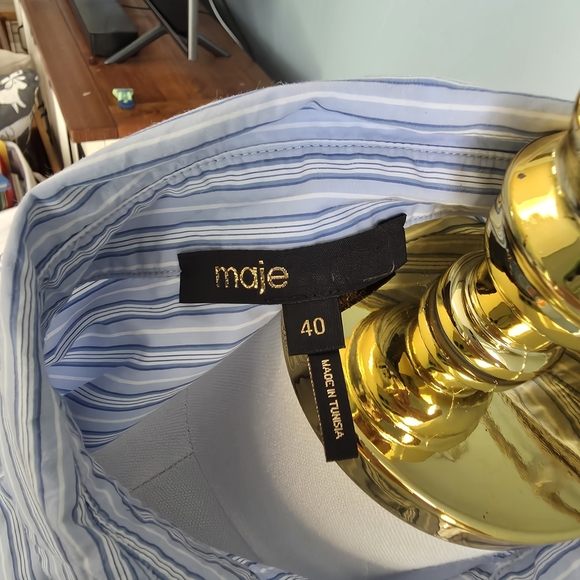 Maje Striped Shirt Mini Dress - Picture 6 of 9